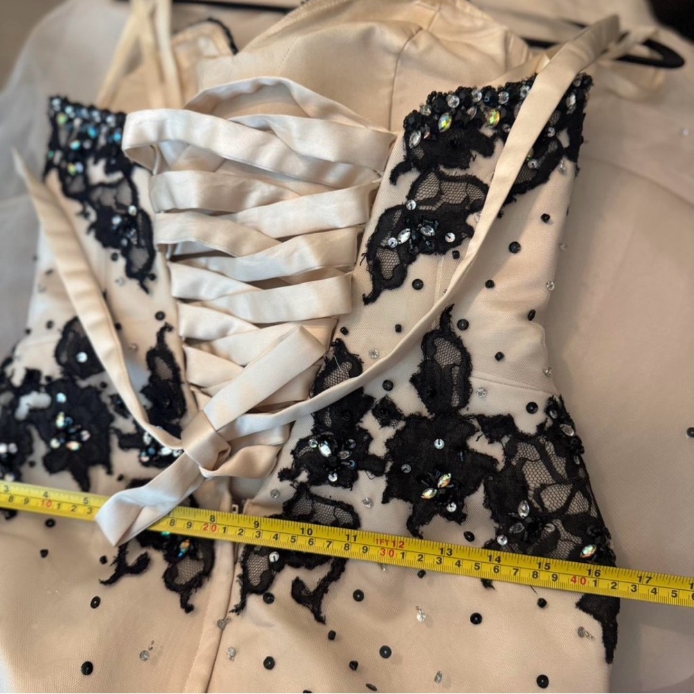 Mori Lee Black and White Prom Dress - Picture 5 of 12